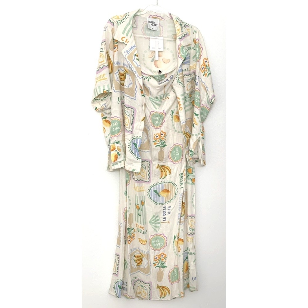 Paper Heart Anthropologie Maxi Dress Womens XL Linen Blend Strapless Slit NWT